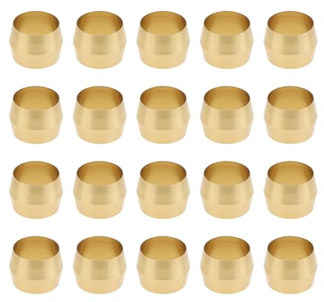 LT Easiyl 50Pcs 6.35mm Olive Compressione Ottone Rame Tubo Idraulico Olive per Tubo Pneumatico Tubo Aria 8.1x5.8mm