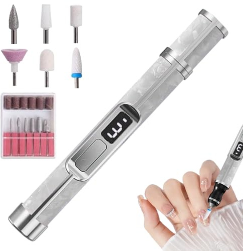 Byeaon Elektrische Nagelfeile - Tragbare Pediküre Geräte Mit Digitalanzeige,Kompaktes Schleifgerät Für Maniküre Und Pediküre - Zum Formen, Kürzen, Nagelhaut & Dicke Nägel, Für Frauen Männer & Salon