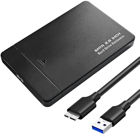 External Hard Drive Case for PS4 Xbox 2.5 Inch SATA HDD SSD Enclosure USB 3.0 Black Caddy Portable Game Storage Adapter Support 6TB