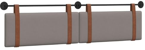 vidaXL Hängendes Kopfteil Taupe Antikes PU, Schlafzimmer Deko, modernes Wandkopfteil, rechteckiges Design, minimalistischer Stil, Schaumstoff Polsterung