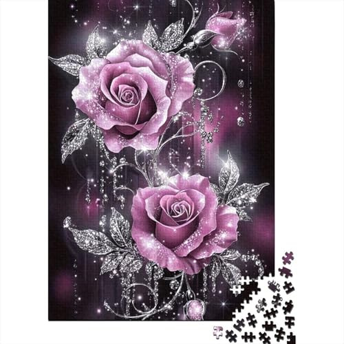 Rose Violette Puzzle 1000 pcs pour Adultes Papier Déco Murale
