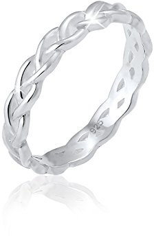 Elli Ring Damen Geflochten Unendlich Knoten Trend in 925 Sterling Silber