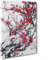 Quadro su Tela Canvas - INTELAIATO - Pronto da Appendere - Colori Autunno - Illustrazione Acquerello - Acero Rosso Giapponese Hokusai - 50x70cm - Senza Cornice - (cod.1119)