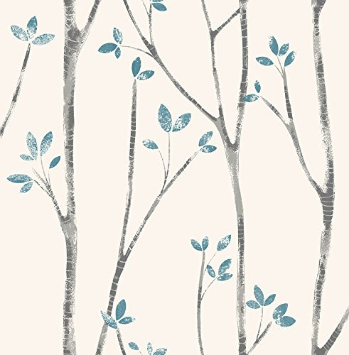 Fine Decor Urban Walls UW24777 Scandi Tree Sidewall, Blau