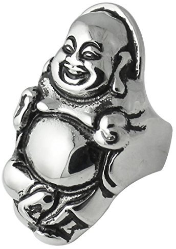 Monster Piercing Vintage lachende Buddha Edelstahl Biker Männer Finger Ring - Größe 12 (Größe 67,8)