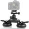 Heavy Duty 360°Ball Head DSLR/Mirorrless Camera Camcorder Dashcam Dual-Suction Cup Race Car Holder Vehicle Cab Cockpit Windscreen Window Door Mount w/Quick Release for Hi-Speed Vlogging (20 lbs Load)