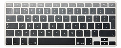 MMDW EU/UK Silicone Keyboard Cover for Macbook Pro 13 Inch,15 Inch (with or without Retina Display,2015 or Older Version) for Macbook Old Air 13 Inch,Ombre Gray