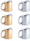 eBuyGB Metallic Large 350ml Ceramic Tea Coffee Mugs, Set of 6 (Mixed)