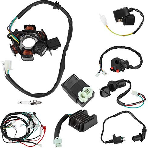 Fydun Kabelbaum Elektrischer Kit Relais Gleichrichter Magneto Stator Ignition Generator für GY6 125ccm 150ccm