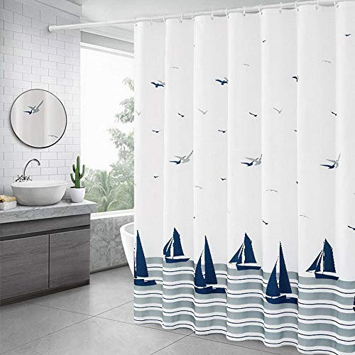 Xinyanmy Rideau Douche avec 14 Crochets en Plastique 100% Polyester Imperméable et Anti-moisissure Rideau Salle de Bain 180x180cm(71 x 71)