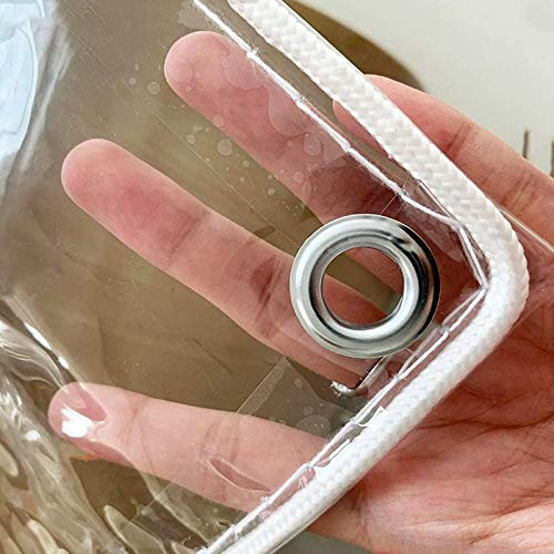 FENGSHOUU wasserdichte Transparente PVC Plane mit Ösen,0,5mm Vordächer Planen,Strapazierfähige Wetterfeste Gewebeplane Sonnenschutz Abdeckplane,Pflanzendach Faltbar Regenschutz 600g/m²(2x4m/6.6x13ft)
