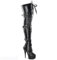 TIKENBST Tacchi Donna Tacchi Alti 15CM Fibbia per Cintura Modello Stage Pole Dance Performance Boots Stivali con Tacco Alto sopra Il Ginocchio,Matte-black-41