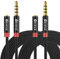 Devinal 3.5mm TRRS Headphone Extension Cable, 1/8 inch Female 4-Pole to Male Extension Cord, Mini-Jack Aux Stereo Audio Connector 3.3Ft/1M (2 Pack)