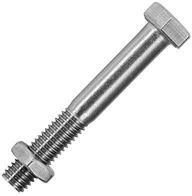 Sechskantschrauben mit Schaft M12x170 mm & Edelstahlmuttern M12 aus Edelstahl A2 (100 Stück) | DIN 931 & DIN 439 - Maschinenschrauben - Sechskantmuttern niedrige Form von MESAROS®