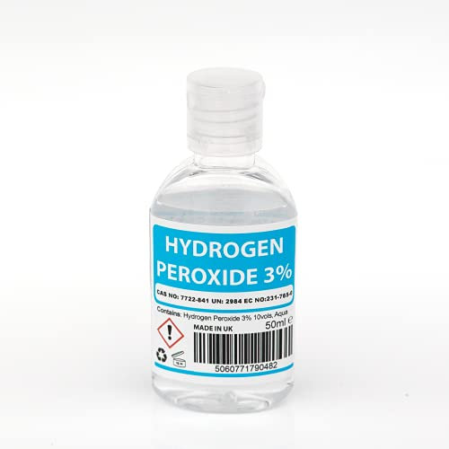 Hydrogen Peroxide 3% 10 Vols. 50ml Bottle for Cleaning, Disinfecting, Bleaching etc.