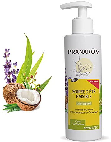 Pranarôm - Lait Corporel aux Huiles Essentielles Bio - Aromapic - Soirée d'Été Paisible 200 ml