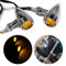 JMTBNO 2X Motorrad LED Blinker Chrom Bullet Miniblinker Anzeige Bernsteinfarbene Lichter 10mm 12V Universal für Chopper Cruiser Roller Quad