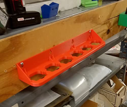 Made by Mitchell M12 Battery Holder for Milwaukee Makita Bosch RIDGID Mount Wall Rack 12V 6 Slot BAT414 BL1014 USA PN M12x6-Mrack