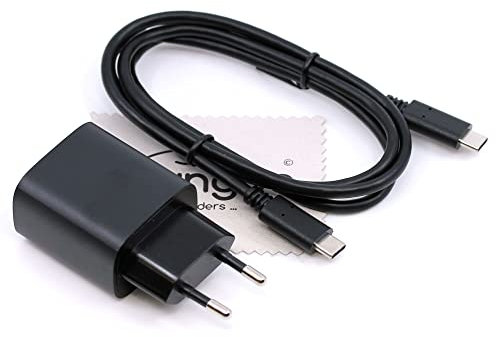 USB C Ladegerät 20W passend für Nokia 3.4, 5.1 Plus, 5.3, 5.4, 6.2, 7, 7.1, 7.2, 8, 8.1, 8.3, 9, G10, G11, G20, G21, G22, G50, G60 5G, T20, T21, X10, X20, X30 5G, XR20, XR21 mit mungoo Displayputztuch