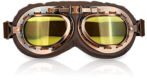 ds. distinctive style Cosplay Schutzbrille Motorrad Vintage Fliegerbrille für Kostüm