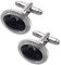 Jonwo Polyeder Schwarz Edelsteine Manschettenknöpfe für Herren In Geschenkbox Oval Manschettenknopf Men Cufflinks Hochzeit Hemd Party Geburtstag Jubiläum Kleid (Silber)