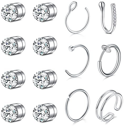 Crdifu Fake Nasenring Faux Septum Nose Nase Ring Magnetisch Stecker Kein Piercing Nasenpiercing Magnet