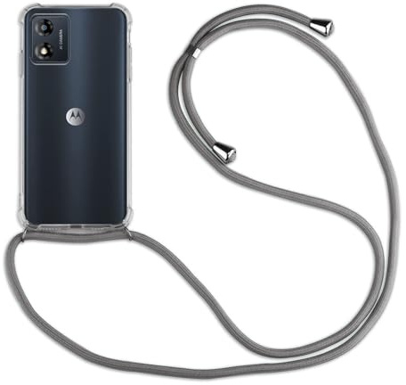 betterfon Hülle Kompatibel mit Motorola Moto E13 | Handykette Smartphone Halskette Hülle mit Band | Handyhülle mit Kordel zum Umhängen Kompatibel für Moto E13 | Grau
