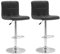 DUPI Taburete de Bar Giratorio 360º Confort, Silla de Bar Regulable en Altura de Piel Sintética, Taburete de Cocina con Respaldo y Reposapiés, Acero Cromado (Pack 2 Unidades Negro)