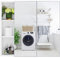 Yaheetech Armoire Murale Salle de Bain/Toilette, 2 Portes Miroirs, 3 Casiers Inverses, 1 Étagère Réglable en Hauteur, Meuble Placard WC, 70 × 15 × 65 cm Blanc