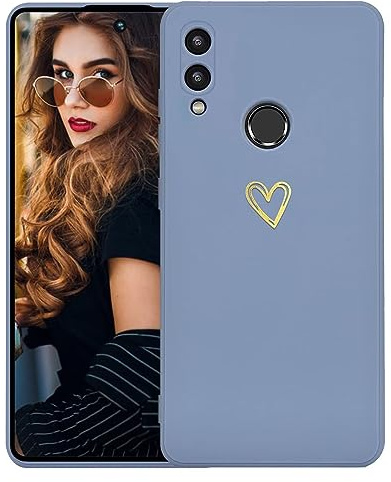 Kaywzo Hülle für Huawei P20 Lite,Weich TPU Silikon Handyhülle mit Herzmuster,Minimalismus Design,Ultradünn Mädchen Stoßfest Kratzfeste Schutzhülle Case Cover,Blau