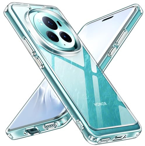 ivoler Anti-Jaunissement HD Clair Coque pour Honor Magic6 Pro/Honor Magic 6 Pro, [Protection Militaire] Mince Transparent Étui de Protection en Silicone Antichoc, Rigide PC Bumper Housse