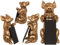 Out of the blue Goldene Deko-Figur, Schwein mit Tafel, zum Beschriften, ca. 11 x 11,5 x 22 cm, aus Polyresin