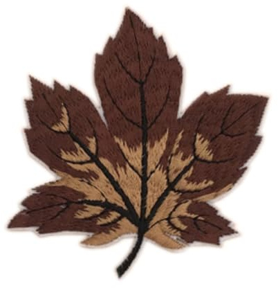 10 Stück Ahornblatt Aufnäher zum Aufbügeln,Patches Zum Aufbügeln Oder Nähen Patches Sticker,8 x 7,5cm,Bestickte Patches Sticker,Applikation für DIY Kleidung Kleidung Jeans T-Shirt Jacken,Braun
