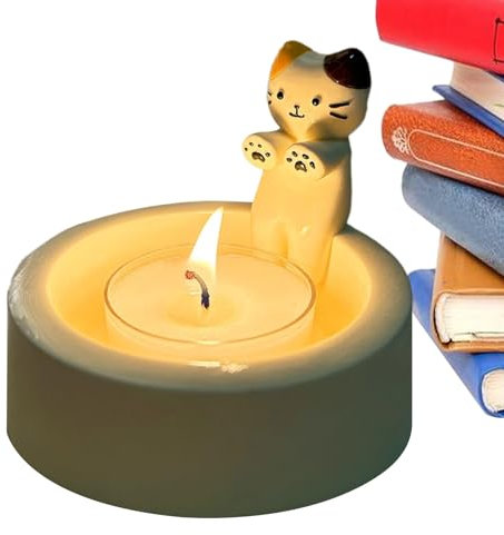 Kerzenhalter Katze Wärmt Pfoten Teelichthalter Katze Wärmt Sich Pfoten Süß Candle Holder Kerzenständer Keramik Katzendesign Tischdeko Haus Deko Hochtemperaturbeständiger