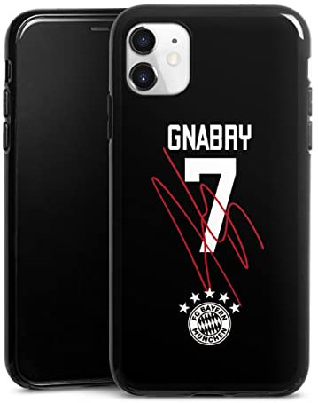 Silikon Hülle kompatibel mit Apple iPhone 11 Case schwarz Handyhülle FC Bayern München FCB Gnabry