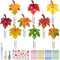 Ahornblatt Windspiel Bastelset, 9 Stück DIY Herbst Windspiel Bastelset Kinder, Holz Blatt Windspiele zum Bemalen, Herbstblatt Klangspiel Kreativsets Set für Mädchen Junge Herbst Erntedankfest
