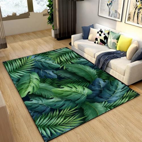 Feuilles De Palmier De Plantes Tropicales Tapis Salon Tapis Chambre Tapis Enfants Tapis 3D Imprimé Doux Flanelle Tapis 120 X 160 Cm / 47.24 X 62.99 - Résistant Aux Taches, Polyester, Fac -1R2N6O0