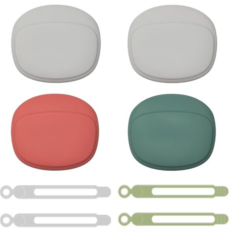 Mini Funda Auriculares Set,4 PCS Fundas Funda Auriculares Funda Cascos Inalambricos de Silicona con 4 Lazos de Cable de Silicona para Auriculares Cable USB Artículos Pequeños