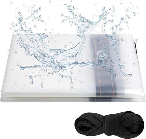 Clear Tarpaulin Waterproof Heavy Duty 2m x 2m Transparent Tarpaulin Sheet, Transparent PVC Clear Tarpaulin with Eyelets and Rope,Waterproof Gazebo Side Panels for Home Garden Outdoor Camping Caravan