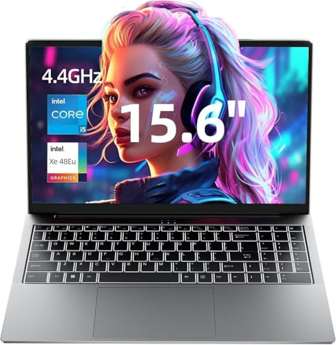 jumper Laptop 15,6 Zoll FHD IPS Display, 12th i5-12450H (bis zu 4,4 GHz), 16 GB DDR4 512 GB NVME SSD Notebook, Vier Stereo-Lautsprecher USB 3.2 x 3/BT5.1/62.7Wh Akku