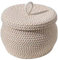 Hperu Basket With Lid,Round Woven Basket Cotton Rope Small Basket with Lid Large Capacity Boho Storage Basket Multipurpose Woven Baskets for Storing Toys, Yarn and Small Items