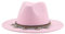 WUFANGBU Fedora Trilby Filzhut Hut Flache Krempe Bund Jazz Filz Hut Modischer Denim Zylinder Herren Jazz Hut 60-62Cm Rosa