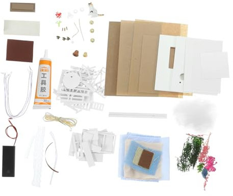 Kisangel 1 Satz Hausmodell selber Bauen Miniatur Erwachsene Bausatz Kind Mädchen Geburtstagsgeschenke vortäuschen Bauen Puzzle-Rahmen-Kit zusammenbauen hölzern