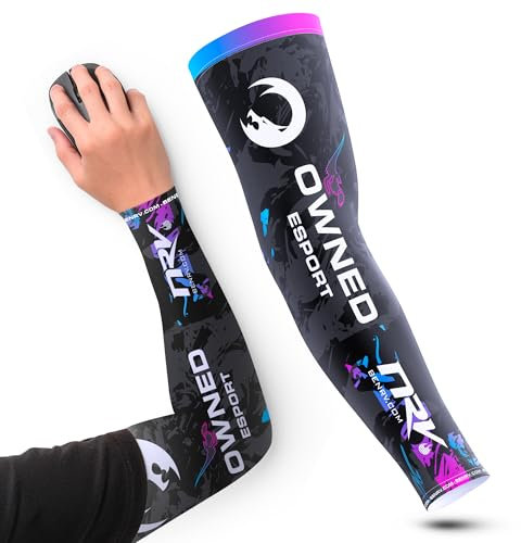 NRV x Owned Esport – Puño de compresión Gaming – Edición de equipo Pro – Antideslizante, transpirable, sin flocar – Para Gamers Competitivos & eSport, morado, XL