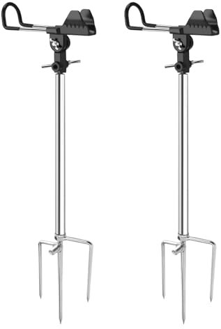 AVCMOTO Rutenhalter, Multifunktionale Edelstahl Angelrutenhalter, 360 ° Verstellbar & Abnehmbar Leicht Zu Tragen, Geschenk für Männer Vatertag, Geburtstag Tag(2 Stück)