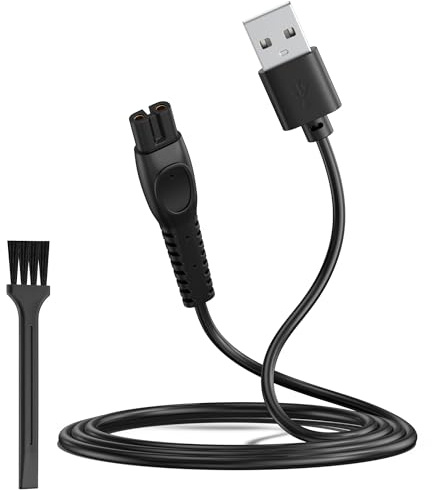Amzpas Cable Tondeuse Compatible avec Chargeur pour Philips OneBlade QP2734 QP2724 QP2824 QP2834 QP4631 One Blade Philipp, 5V 1A USB Cable pour Rasoir Phillips (Noir)