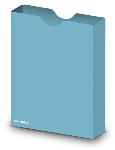 itenga Heftbox DIN A4 – Aufbewahrungsbox für Hefte & Blöcke | aus extra stabilem 0,7mm PP Kunststoff | flach geliefert, faltbar | Schutzbox für Schule, Studium & Büro (nordic blue)