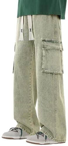 Générique Pantalon Cargo Hommes, Pantalon De Travail Homme Stretch Cargo Homme Jack and Jones Jogging Sport Randonnée Été Short Lin Treillis Militaire Sport Extérieur (Vert,XL)