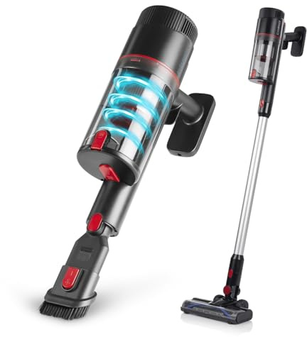CLEANmaxx Akku Staubsauger kabellos | 2 in 1: Handstaubsauger & Bodenstaubsauger inkl. HEPA Filter | Staubsauger beutellos mit 13000 Pa Saugleistung & 0,8 L Staubbehälter | bis zu 45 Min Akkulaufzeit