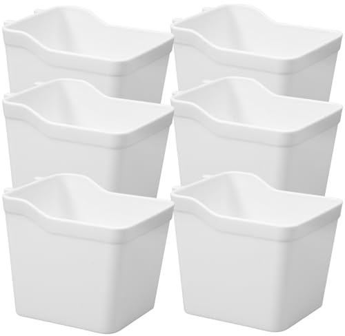 UTHCLO 6 pièces Set de Bacs de Rangement pour Panneau Perforé Accessoires pour Organisation Outils et Bricolage Compatible Garage Atelier Bureau et Cuisine et Élégant Blanc